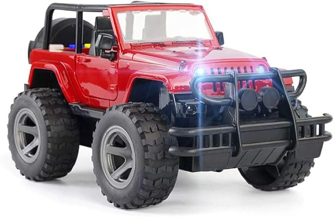 Car Toy 1:16 Off-Road Military Fighter Friction Powered Toy Vehicle with Fun Lights and Sounds
