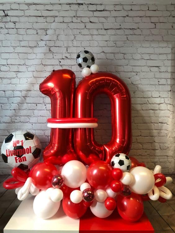 Red Number 30 Balloon 40 inch, 30 Number Balloons, 30th Red Birthday Decorations, 30 Year Old Girls Boys Party Supplies