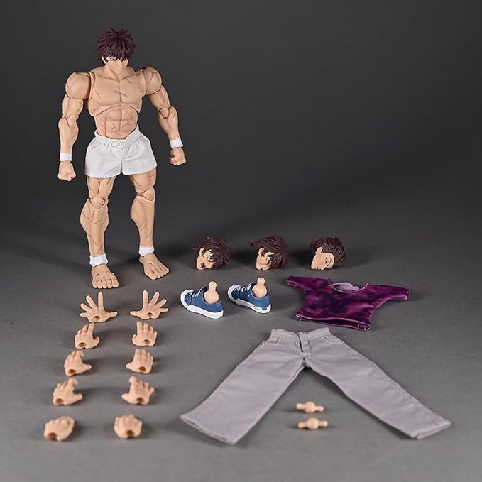 2PCS Hanma Yujiro Action Figure Anime Figure Yujiro Statue Model, Joints Movable Cartoon Manga Figure Handmade Collectible Desktop Decoration for Fans