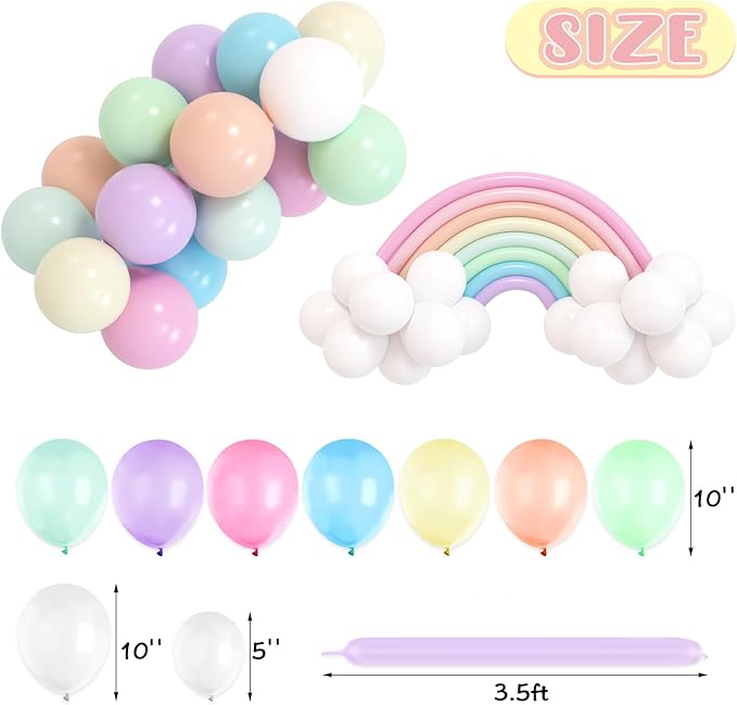 Bessmoso Pastel Rainbow Birthday Decorations Include Happy Birthday Banner Rainbow Bridge Balloons Cake Topper Rainbow Party Decorations Party Supplies for Adults Girls Boys