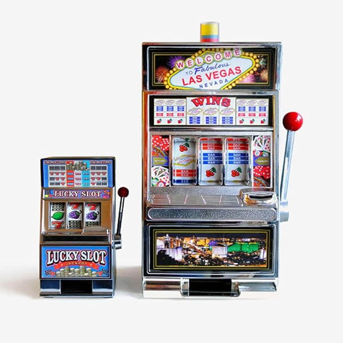 Mini Slot Machine, Nostalgia Retro Arcade Slot Machine Coin Bank Portable Handheld Game Machine Toys, Rechargeable Machine Arcade for Adult