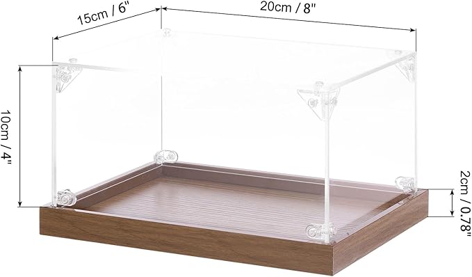 MECCANIXITY Acrylic Display Case, 8"x6"x4" Clear Display Box Assemble Dustproof Storage Organizer Showcase for Collectibles Action Figures