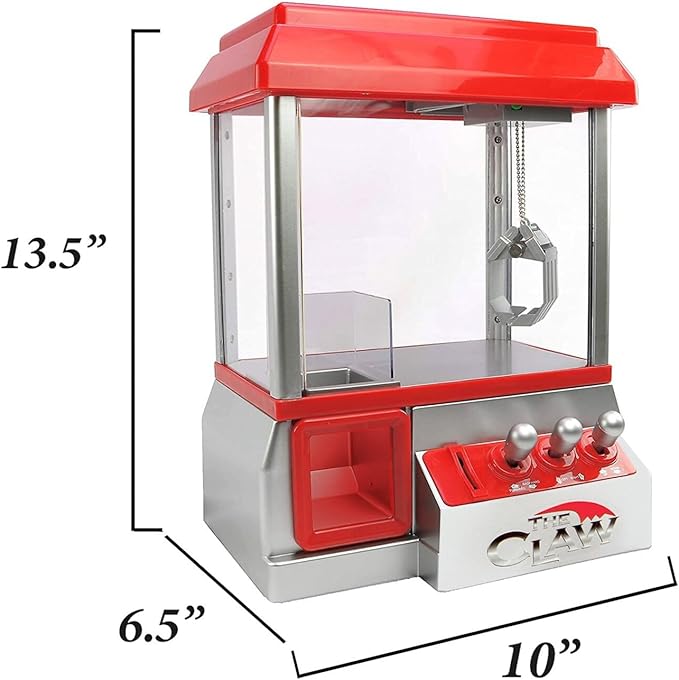 Etna Mini Arcade Claw Machine Game with Lights & Sounds, 14 Inch x 10 Inch, Red