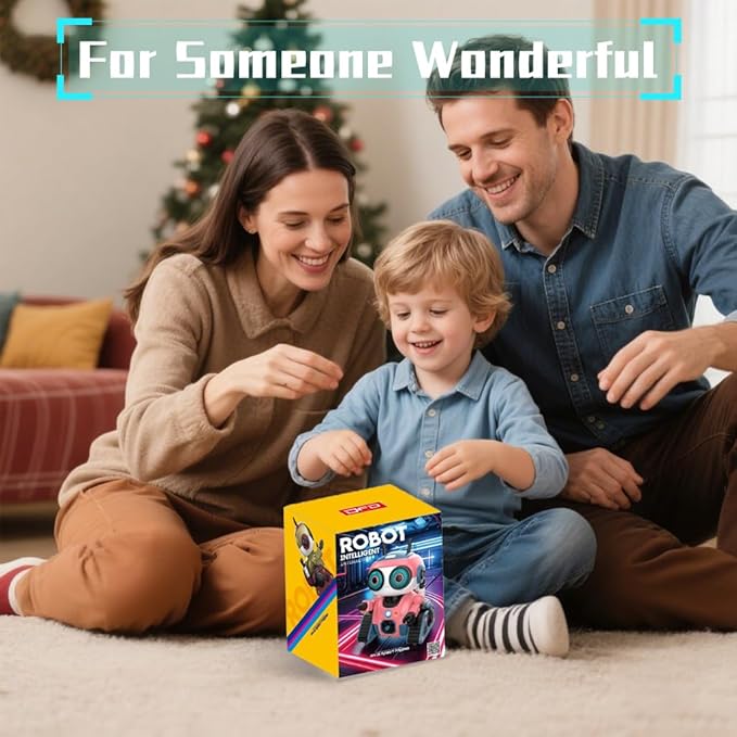 Robot Toys for Boys Girls, Rechargeable RC Robot with Intelligent Programming Function, Gesture Sensing,Auto-Demonstration, Gift for Kids Age 3+(Pink)