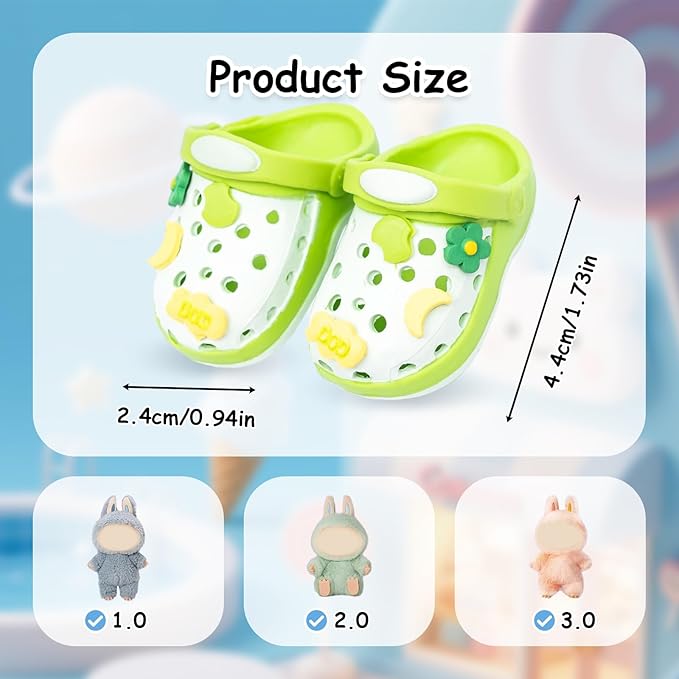 Doll Shoes, Premium Fashion Shoes for 17 Cm Doll Accessories Easter Gifts,Doll Dress Up Decoration Accessories Easter Gifts Wings (Green