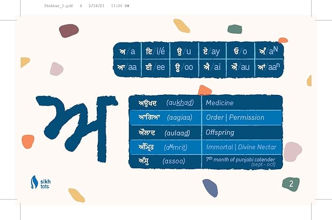 Punjabi / Gurmukhi Learning Flash Cards (Punjabi / English)