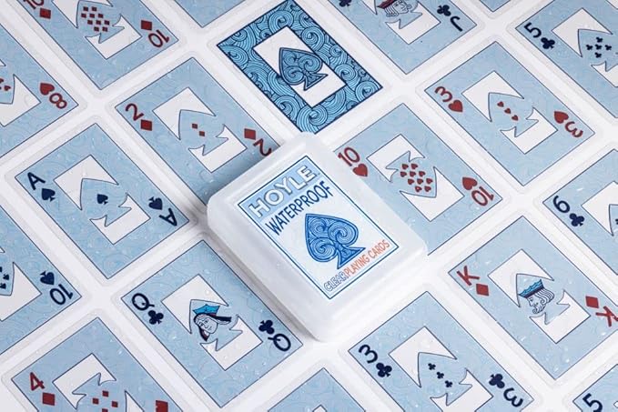 Hoyle Waterproof Playing Cards, Clear Plastic Deck of Cards for Outdoor Card Games, Camping, Beach, Pool & Travel Games (1 Deck)