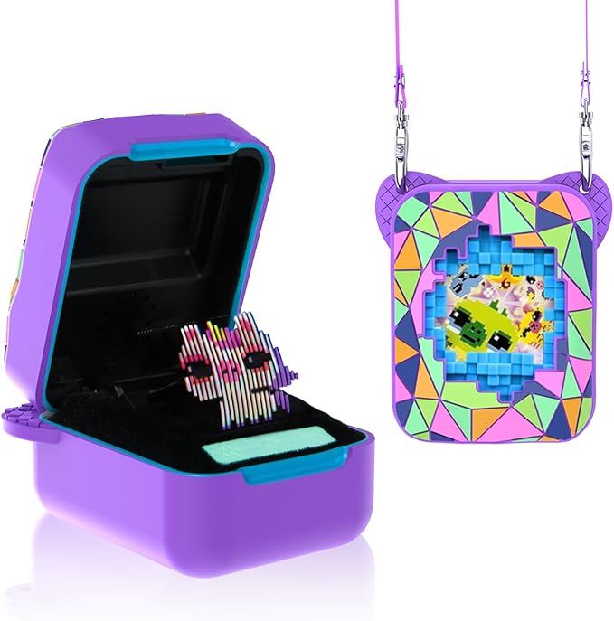 Silicone Case for Bitzee Magicals Digital Pet, Skin Sleeve for Bitzee Magicals Interactive Digital Pet Protective for Girls & Boys with Lanyard (Purple)