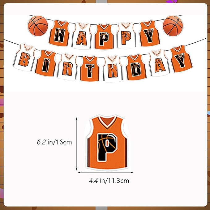Basketball Party Supplies, Basketball Birthday Party Decorations Tableware Set,Include Honeycomb Centerpieces Table Decoration and Napkins,Cups,Plates,Banner,Tablecloth (Set B)