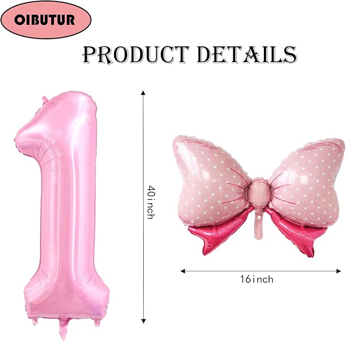 40 inch Number 16 Balloon with Bow Pink Happy Birthday Jumbo Number Balloons for Girls Daughter Birthday Decorations Party Supplies (Pink Number 16)