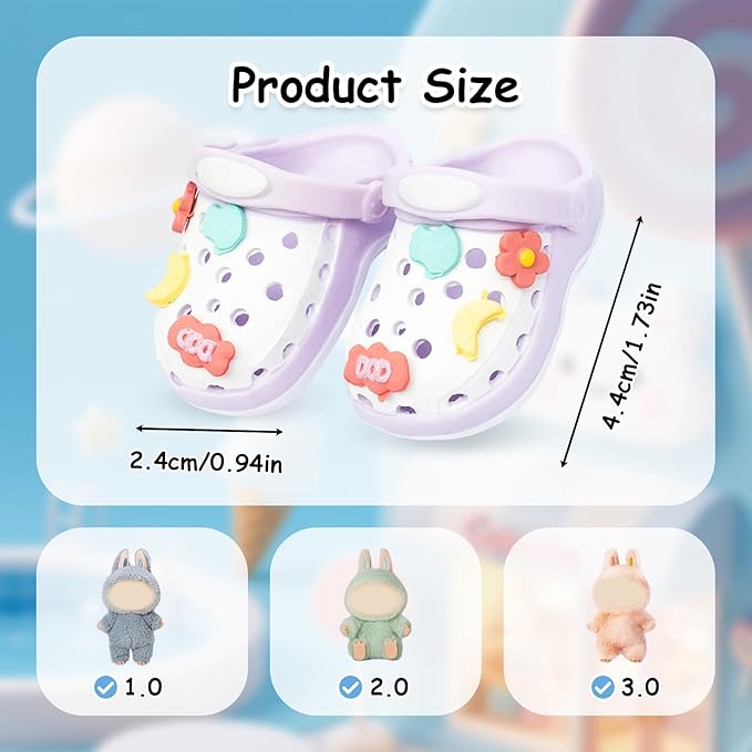 Summer Sandals for Dolls Open Toe Slippers, Cute Accessories Easter Gifts for Photography, Display & Collectors Age Limit 15+ Accessories Easter Gifts（Purple）