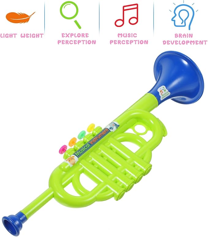 Kids Musical Learning Toy - Creative Instrument Toy for Early Education, Red Abs Trumpet, 13.77x4.33x3.54 Inches, Ideal for Teachers and Classrooms, Random Color