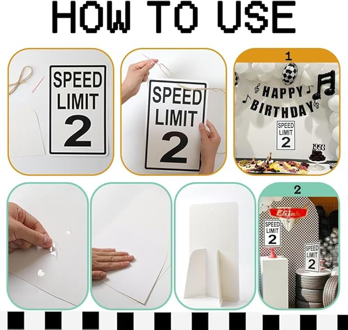 Speed Limit 2 Mph Sign Slow Down Traffic Sign Party Supply Party Decor (2 Pack)