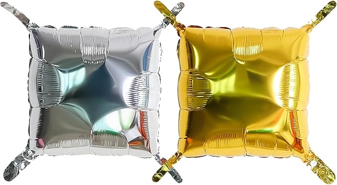 25Pcs 18 Inch Double Sided Square Foil Balloons Wall Arch Kit for Birthday Wedding Anniversary Bridal Baby Shower Graduation Party Decorations (Gold)