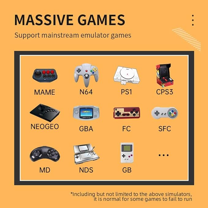 RGB20S Handheld Game Console Built-in 15,000 Games 64G 3.5 Inch IPS Screen Open Source System, Retro Games Consoles Classic Emulator (Yellow)