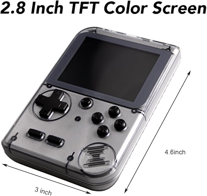 Retro Mini Game Machine with 400 Classical FC Games Handheld Game Console 2.8-Inch Color Screen Support for TV Output , Presents Birthday for Kids, Adults (Gray)