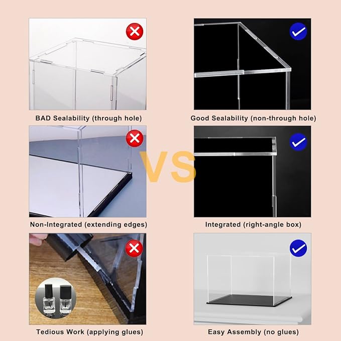 Acrylic Display Case for Showcase, Clear Long Acrylic Box for Displaying 1:24 and 1:32 Diecast Car Models, Collectibles, Figures and Arts