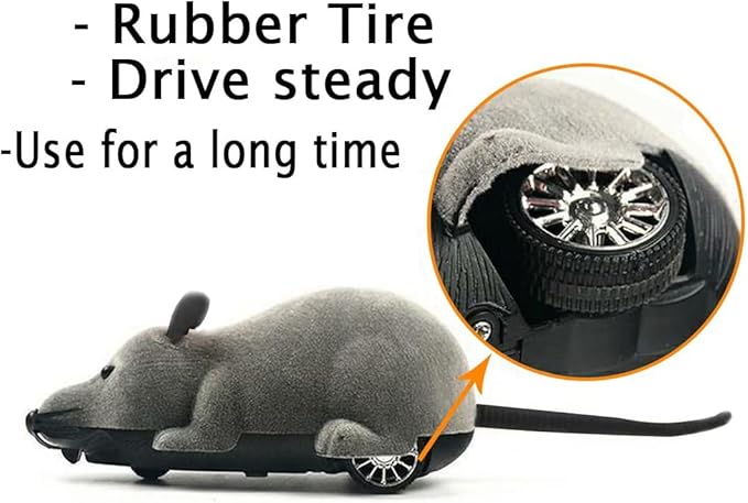 Greatstar Remote Control Rat Toy, Wireless Electronic Mouse, One Best Gift for Your Cats Dogs Pet Or Kids & Children Curious Love (Brown)