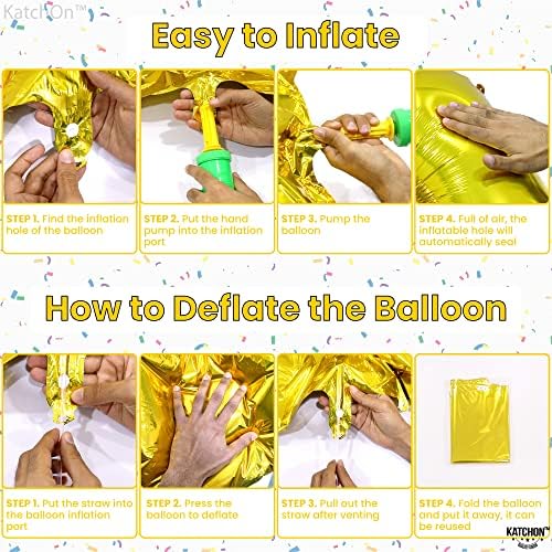 KatchOn, Giant Gold Number 3 Balloon - 40 Inch | Gold 3 balloon Number for 3rd Birthday party Decorations for Boys | Gold Three balloon, 3 Year Anniversary Decor | 3 Year Anniversary Decorations
