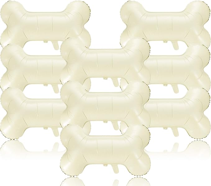 Gejoy 9 Pcs Dog Bone Balloons, Beige Aluminum Pet-themed Foil Bone Shaped Balloons Bulk, Pets Puppy Birthday Decorations Dogs Balloon for Pets Dog Birthday Party Decoration Supplies
