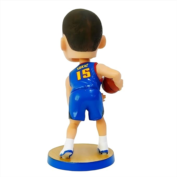 Nikola Jokic Bobblehead Basketball Action Figure - 5.3" Hand-Painted Resin Collectible Doll - Perfect Sports Fan Gift for Sons & Fathers - Unique Figurine for Basketball Lovers