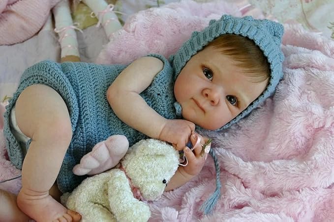 Anano Reborn Baby Dolls Silicone Full Body Girl 18 Inch Realistic Baby Doll Lifelike, Full Silicone Babys Doll Newborn Girl, Real Life Reborn Dolls Washable