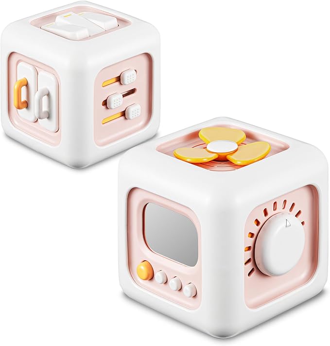 Busy Cube, Toys for 1 Year Old Girl Gifts, Montessori for Baby Girl, Travel Sensory Toys for Toddlers 1-3, Learning Fine Motor Skills| 1st Birthday Girl Gifts 12 Months Easter Basket Stuffers