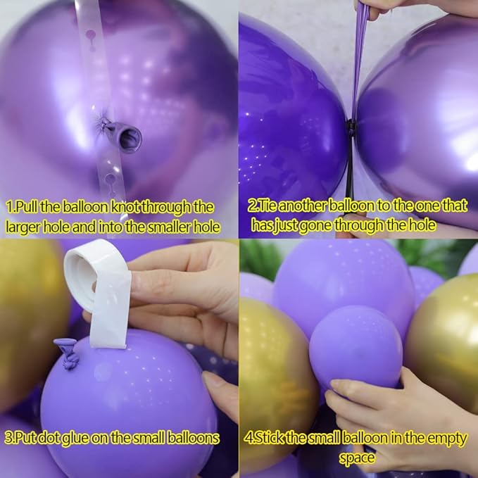 Purple Balloon Garland Kit With Butterfly Dark And Gold Arch Lavender Light Decoration For Baby Girl Princess Party Birthday
