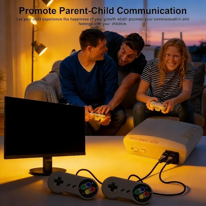 Retro Game Console with 648 Built-in Games, 2 Controllers, HDMI Output - Plug and Play TV Gaming