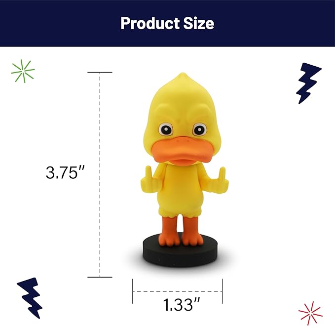 Mini Bobblehead – Middle Finger Duck, Funny Desk Toy, Novelty Collectible Gift
