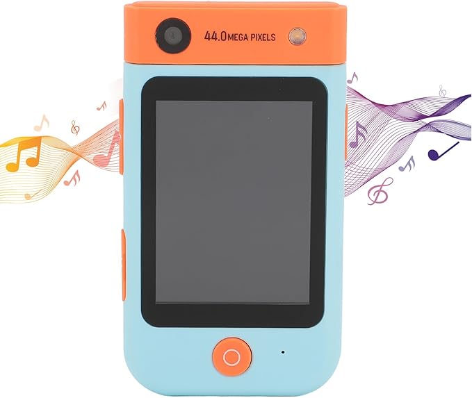 48MP 1080P HD Kids Smart Phone, 2.8in Touchscreen Camera with Autofocus, 180° Rotating Lens, Music Player, Games, Voice Recorder, for Boys Girls, with Carton Stickers (Blue Bear)