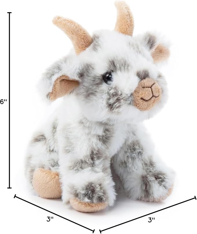The Petting Zoo Goat Stuffed Animal Plushie, Gifts for Kids, Wild Onez Babiez Farm Animals, Goat Plush Toy 6 inches