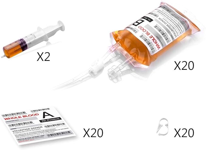 WYNK 20 Pack Halloween Decorations Blood Bag for Drink, 11.5 FL Oz Reusable Cups Containers, Live Blood of Theme Parties, Halloween/Vampire/ Hospital Theme Party Favors, Nurse Graduation Party Props