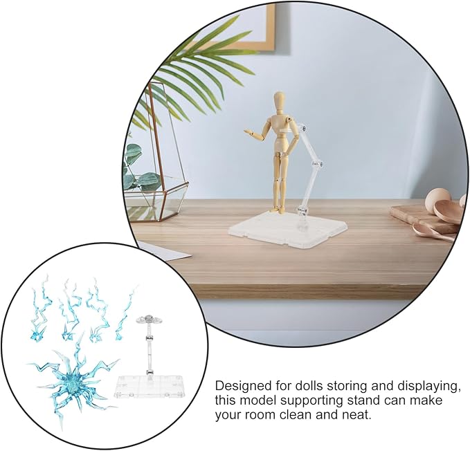 Figure Stand Set Clear Plastic Action Figure Holder with Stable Base for Displaying and Organizing Toy Models and Collectible Figurines