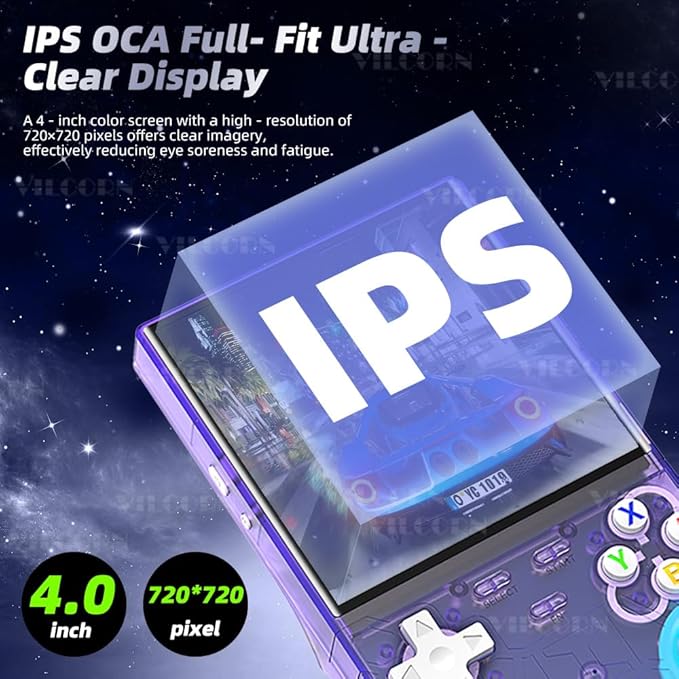 R36 Ultra Retro Handheld Game Console 4-inch Open-Source Linux System 128GB Portable Video Game Console with RGB Joystick Pocket Game Player Support WiFi Christmas & Birthday Gifts (Purple)