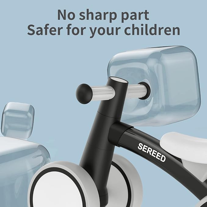 SEREED Baby Balance Bike for 1 Year Old Boys Girls 12-24 Month Toddler Balance Bike, 4 Wheels Toddler First Bike, First Birthday Gifts