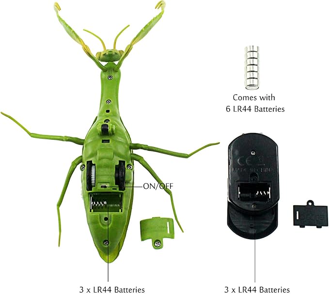 Tipmant RC Praying Mantis Toy IR Remote Control Animal Realistic Insect Car Vehicle Electric for Kids Birthday Gifts