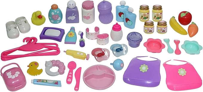 Baby Nursery 45 Piece Accessory Bag | JC Toys - for Keeps Playtime! | Accessories fit Most Dolls up to 15" | Play Accessories | Ages 2+