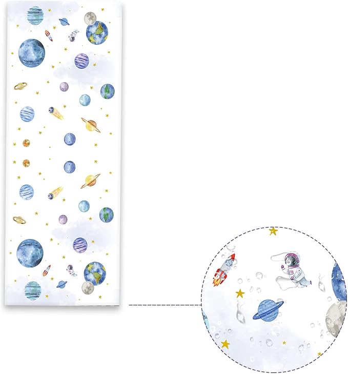 ZOIIWA 3 Piece First Trip Around The Sun Birthday Tablecloth 1st Space Birthday Plastic Disposable Outer Space Table Cover Solar System Table Decoration for Boho Sun Theme Party Baby Shower Supplies