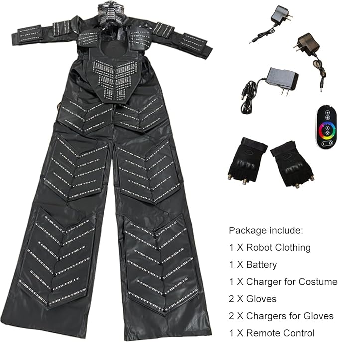 LED Robot Costume Suit Illuminated Party Dance RGB Luminous Armor Bar Light Show Dance LED Night Lights Clothing