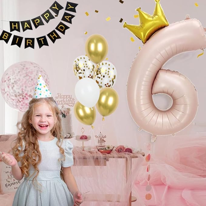 Giant Pale Pink 8 Number Crown Balloons 40 Inch Light Pink 8 Mylar Helium Large Crown Digital Balloon Baby Pink Birthday Numbers Balloons 8th Birthday Kids Theme Party Decoration Supplies