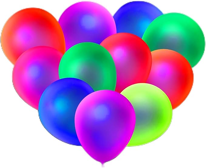 110 Pcs UV Neon Balloons, 7 Colors Blacklight Reactive Fluorescent Balloons Glow in the Dark Birthday Decorations for Birthday, Wedding, Neon Party, Glow Party Decorations Supplies