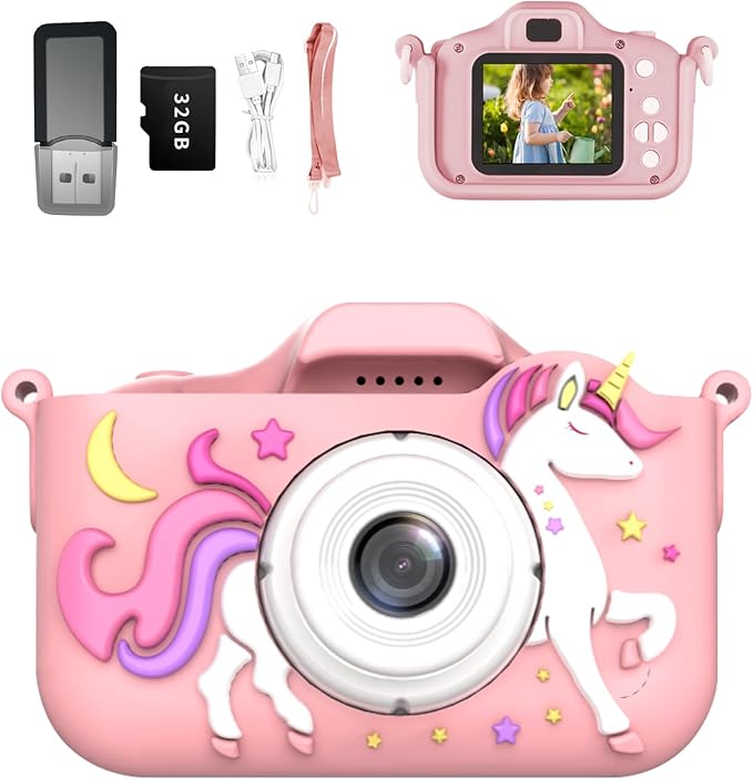 Kids Camera, 2.0 Inch LCD Screen,32GB SD Card, Gift for Girls