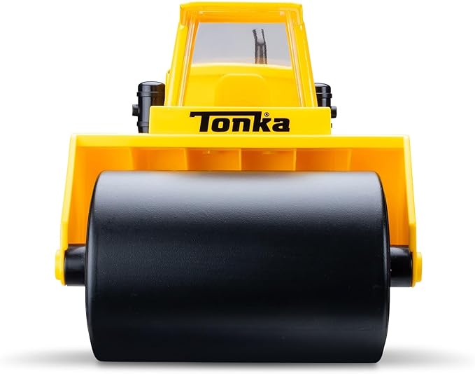 Tonka Steel Classics - Steam Roller - Made with Steel, Yellow Toy Truck, Boys and Girls, Toddlers Ages 3+, Big Construction Truck, Birthday Gift, Holiday, Ages 4+
