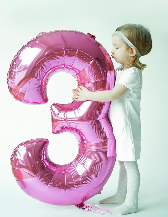 Number 6 Balloon 40 Inch, 6 7 Six Seven Birthday Decorations, 6th Birthday Balloon for Boy Girl, Pink 16 60 61 65 Numbers Balloons Party Wedding Events Decorations
