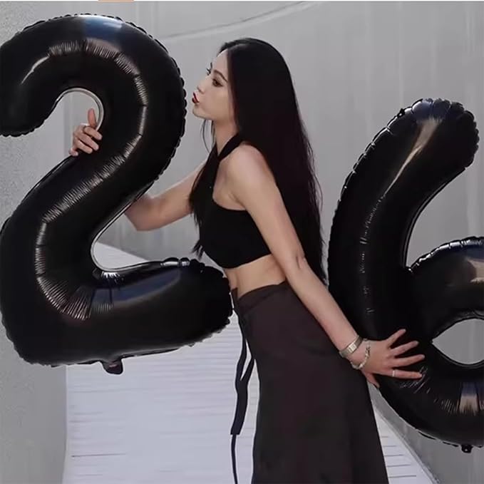 40 Inch Black Number 22 Digital Balloon,Jumbo Mylar Foil Helium Balloon for 22 Balloons for Birthday Party,Wedding Anniversary Party Decorations