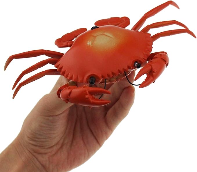 Tipmant RC Crab Animal Toy Remote Control Car Vehicle Electronic Fake Insect for Kids Birthday Gift Christmas Halloween (Red)