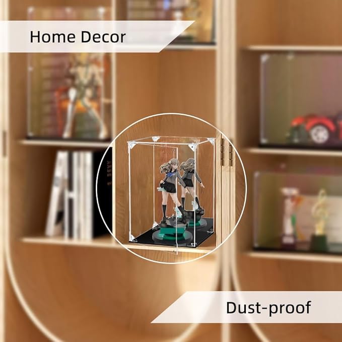 Anime Figurine Display Case, Clear Assemble Display Box Dustproof Protection Showcase for Collectibles Figures Doll Toys 6x6x10 Inch