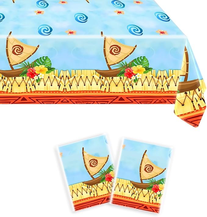 2pcs Summer Ocean Party Tablecloths,42 * 71inch,Summer Beach Surfing Birthday Decoration Supplies