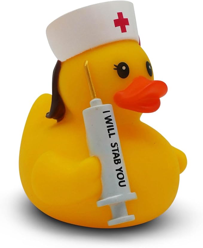 Funny Rubber Duck – Hilarious Decorative Duck for Bathroom, Desk, or Gag Gift – Quirky Collectible with Sarcastic Quote – Great Gift for Adults, Coworkers, or Friends-Nurse